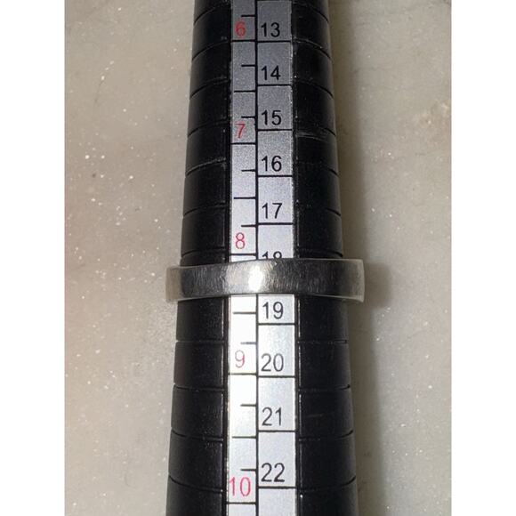 Opal Inlay Ring 925 Sterling Silver – Unisex Band Ring, Size 8 - Picture 6 of 7